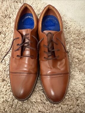 Nunn Bush Tan Leather Cap-Toe Lace-Up Oxfords
